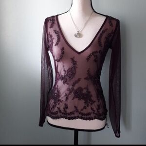Sheer Purple Long Sleeve Top